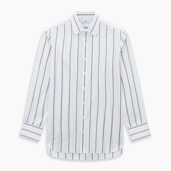 Burgundy Track Stripe Mayfair Shirt Image 6