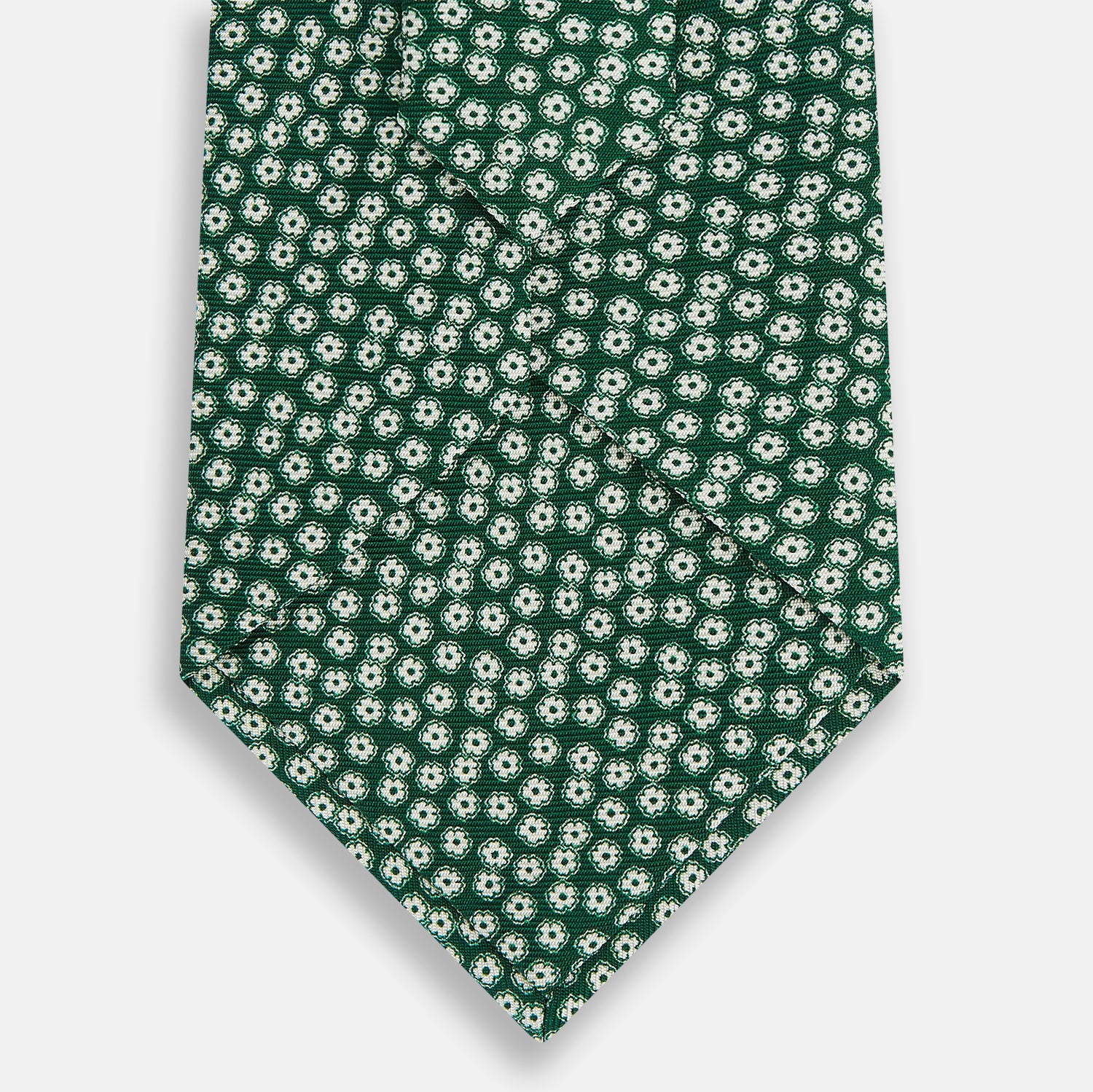 View 3 of product Forest Green Flower-Patterned Printed Silk Tie