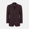 View 1 of product Fulham Burgundy Single-Breasted Quilted Blazer