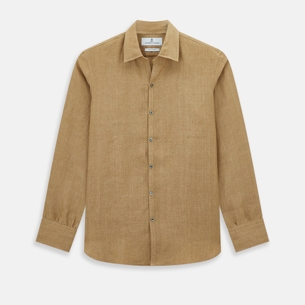 Camel Linen Windsor Shirt