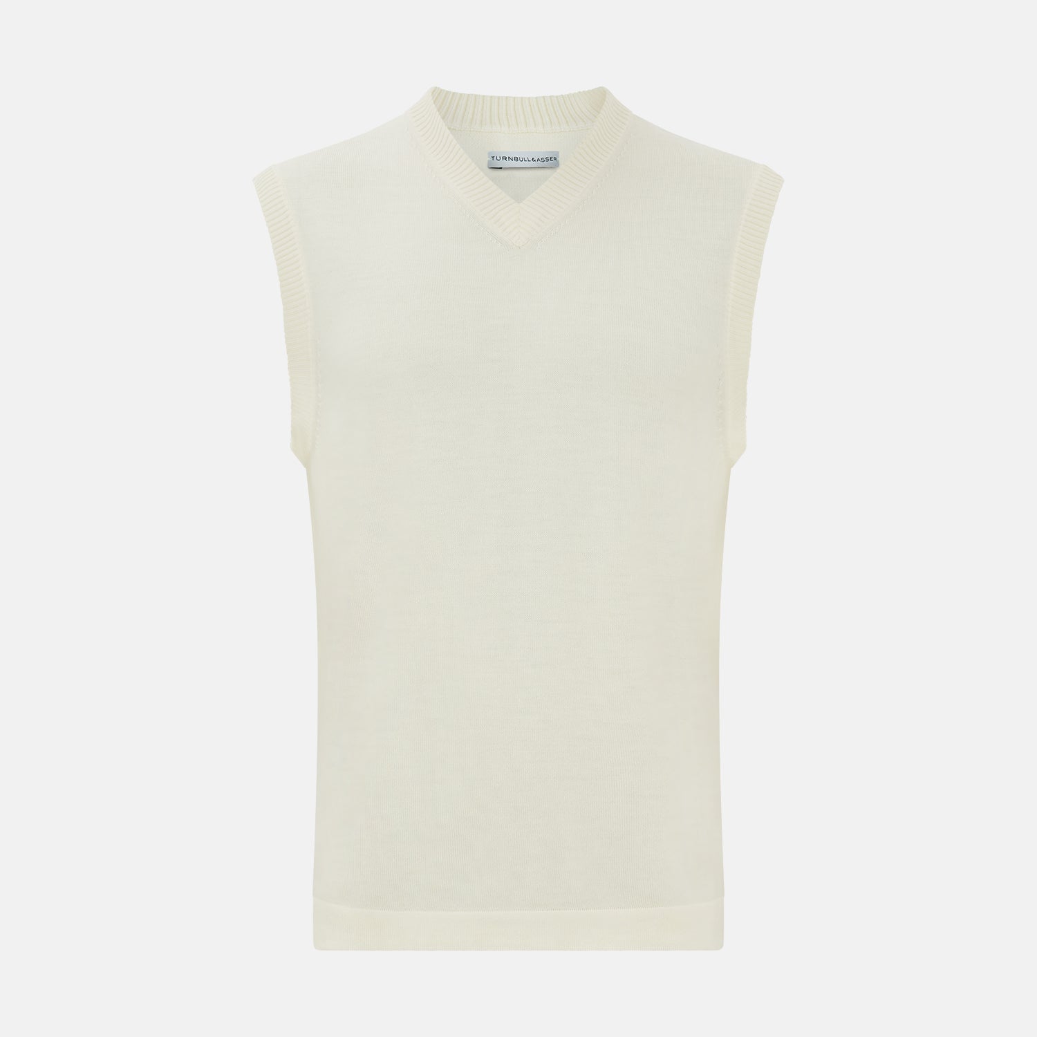 View 1 of product Cream Fine Merino V-Neck Vest