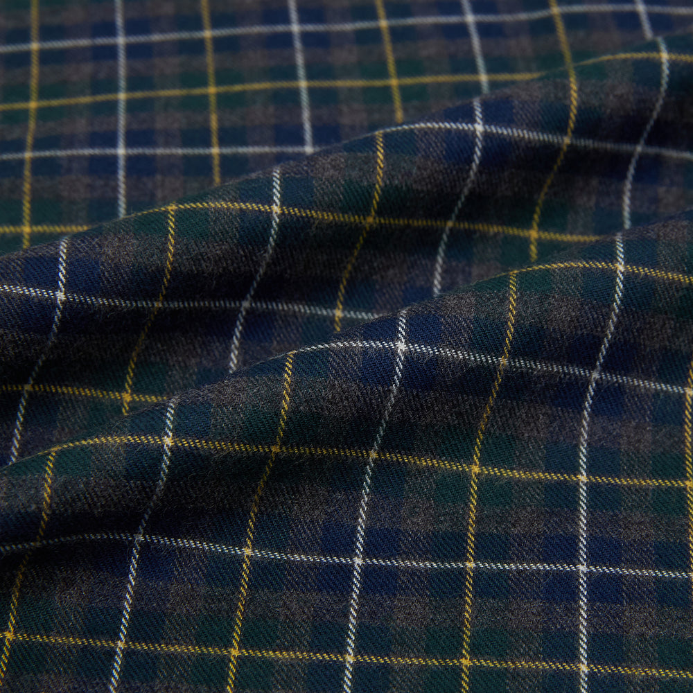 Navy and Khaki Tartan Windsor Shirt