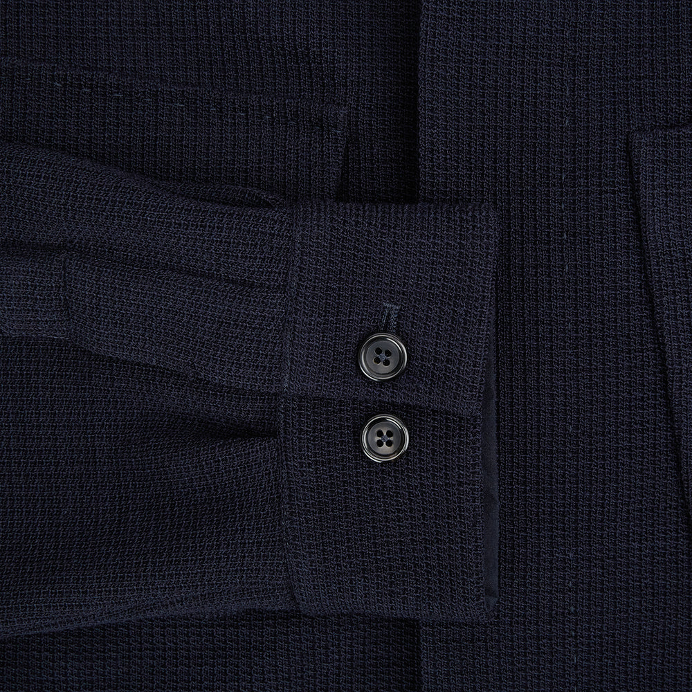 Navy Greenwich Knitted Overshirt