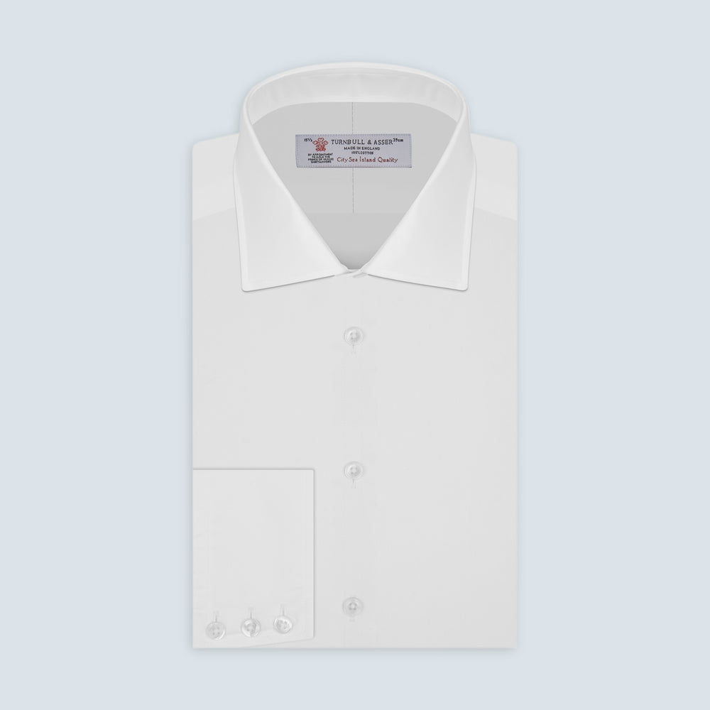 Sea Island Cotton Classic Fit White Shirt