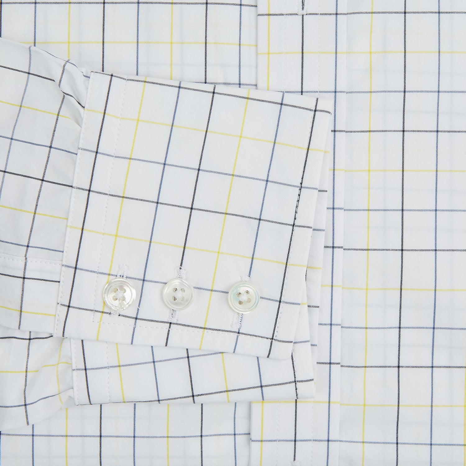 Yellow and Blue Grid Check Mayfair Shirt