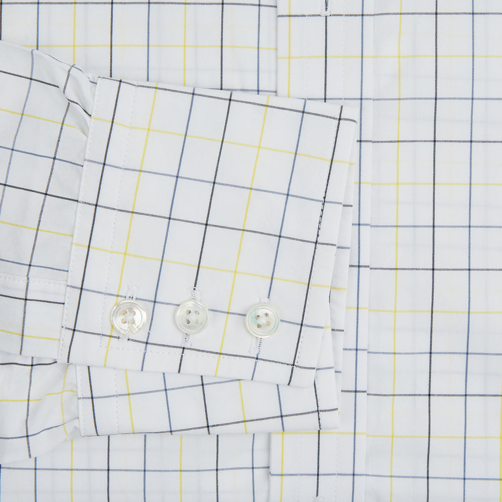 Yellow and Blue Grid Check Mayfair Shirt