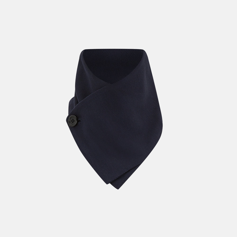 Navy Silk and Cotton Neck Warmer