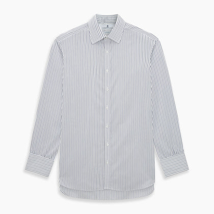Brown and Blue Shadow Stripe Mayfair Shirt Image 6