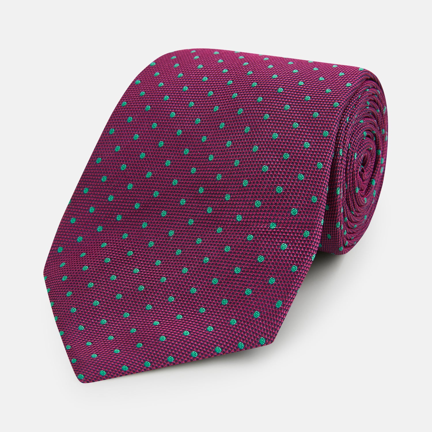 View 1 of product Antique Pink and Green Micro Dot Silk Tie