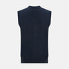View 3 of product Navy Melange Cashmere Sleeveless Cardigan