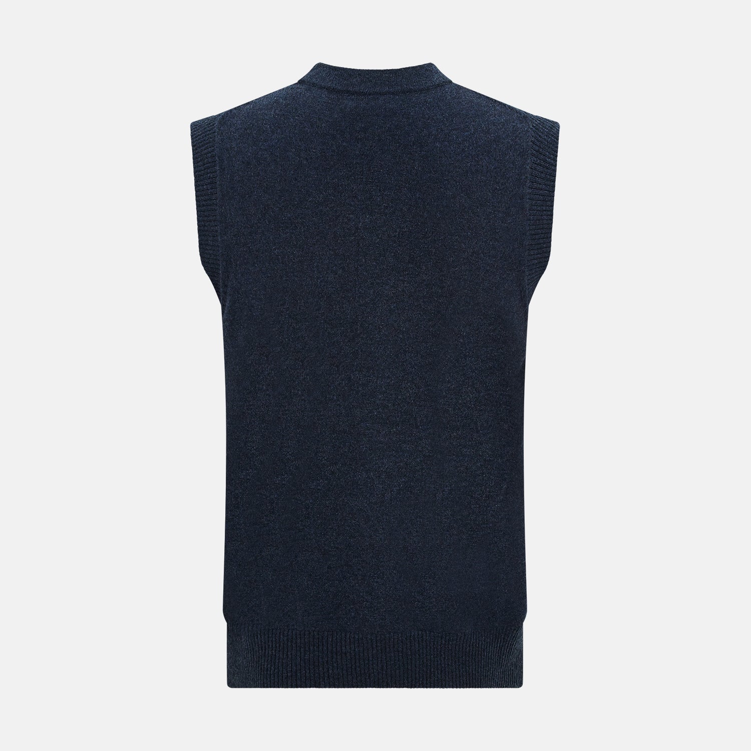 View 3 of product Navy Melange Cashmere Sleeveless Cardigan