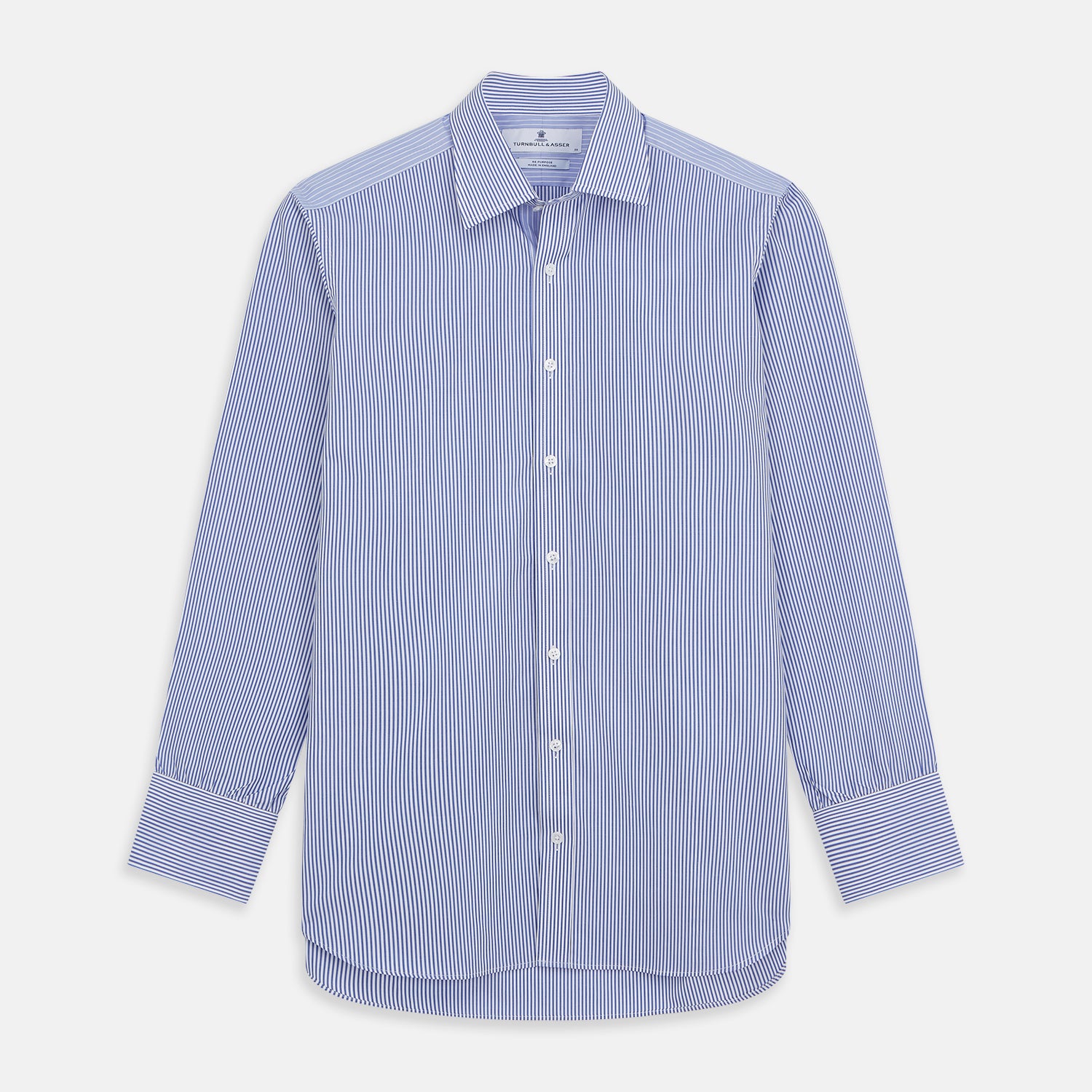 View 1 of product Blue and White Stripe Cotton RE-PURPOSE Mayfair Shirt