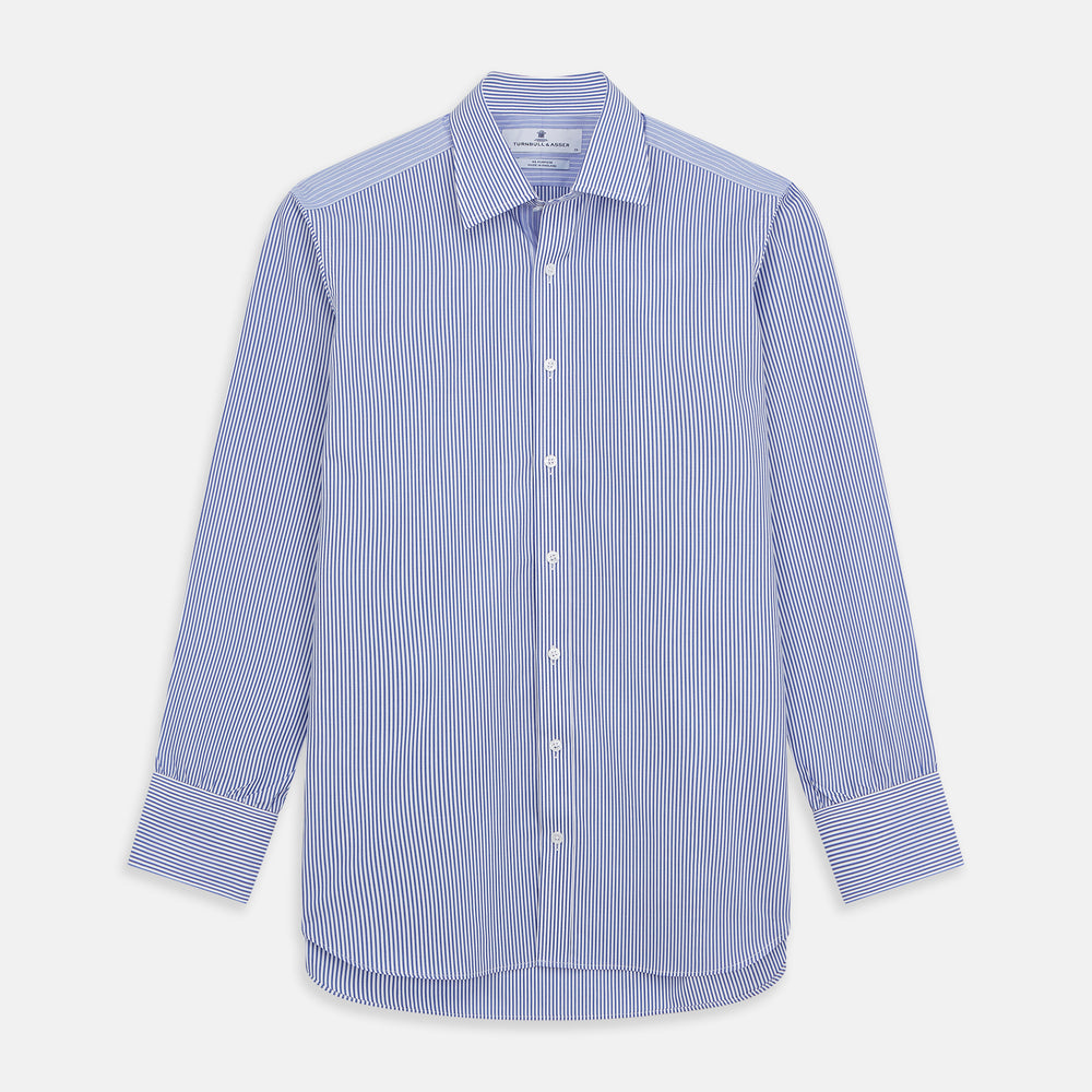 Blue and White Stripe Cotton RE-PURPOSE Mayfair Shirt