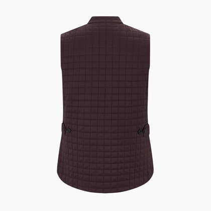Burgundy Double-Breasted Quilted Gilet Image 2