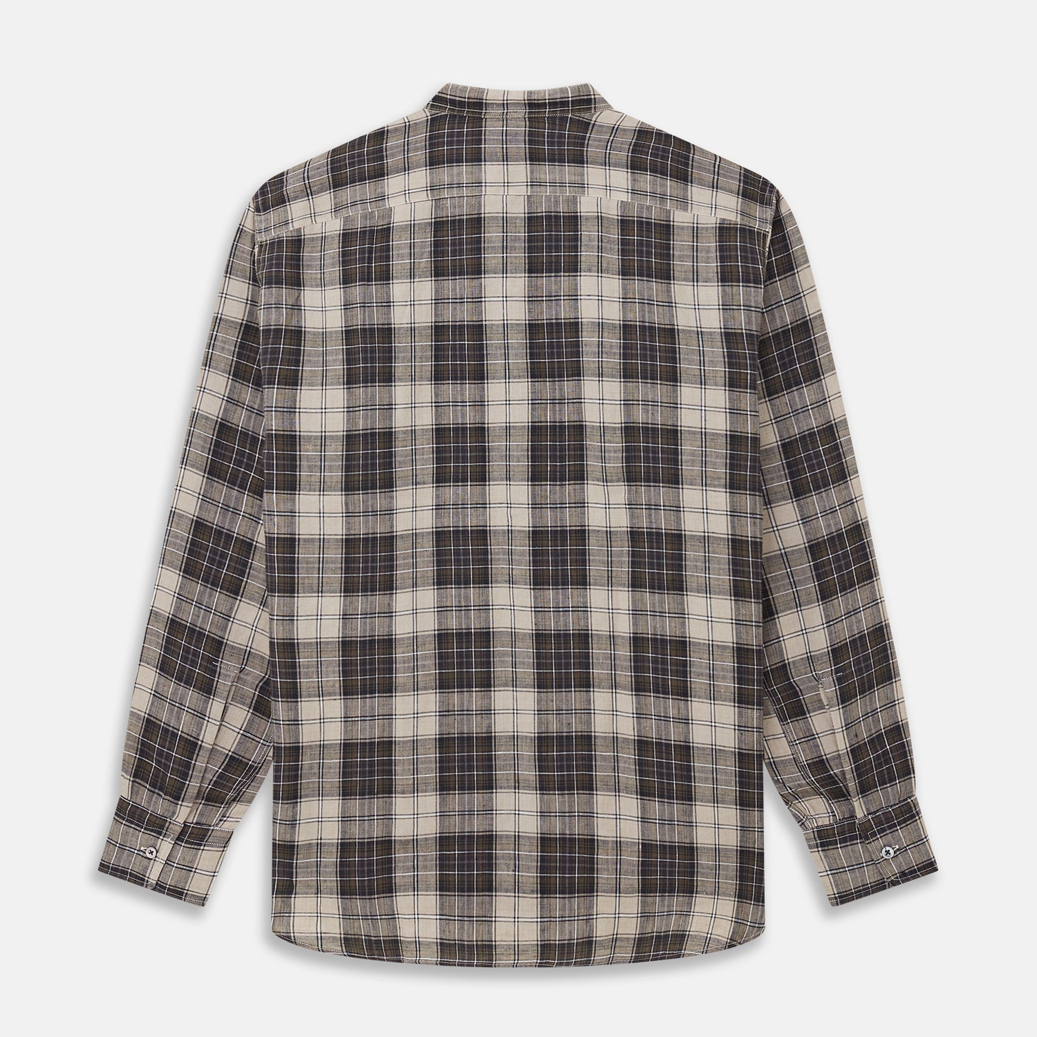 View 5 of product Brown Multi Check Linen Weekend Fit Unwin Shirt