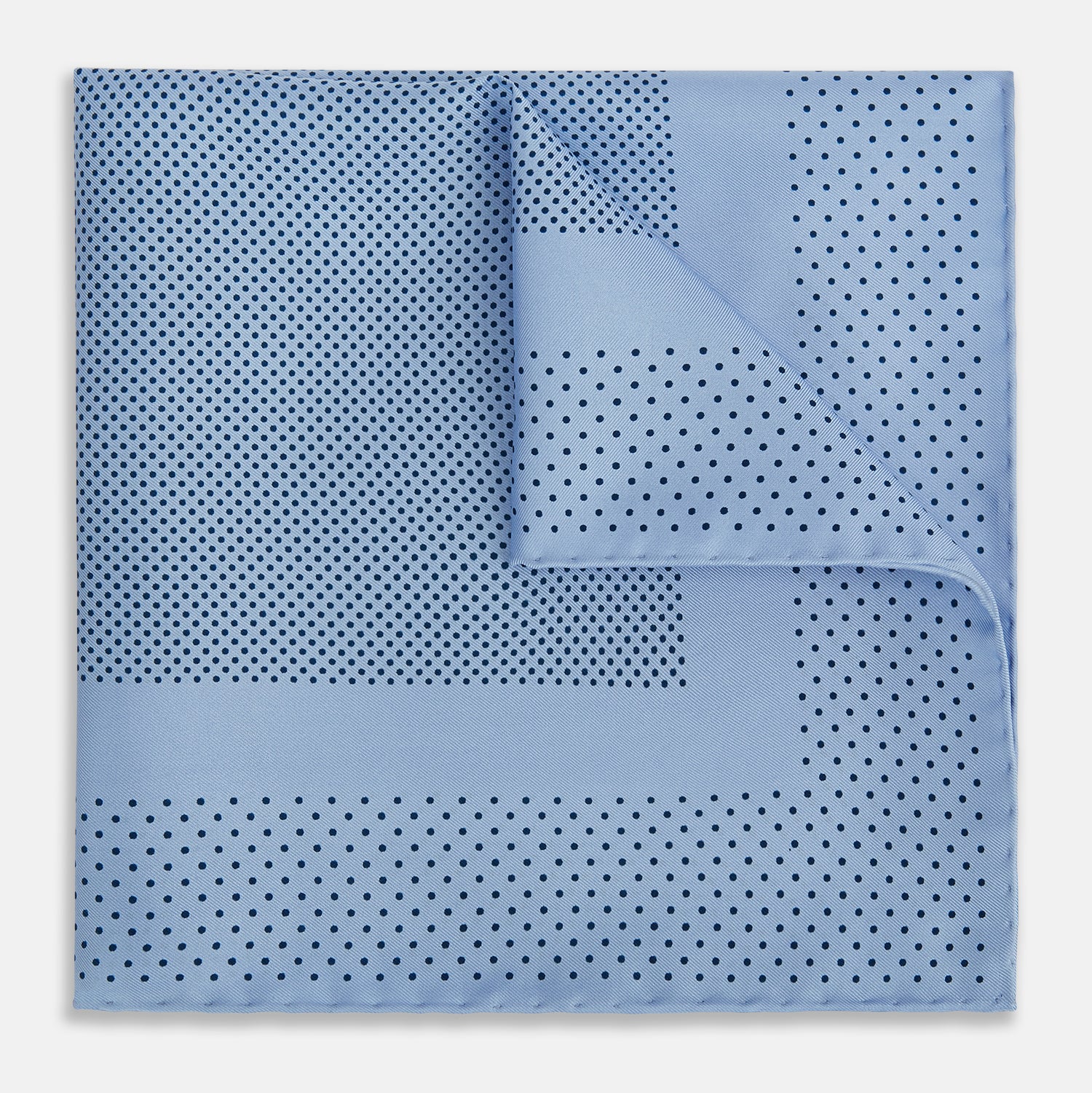 View 1 of product Pale Blue Dot Silk Pocket Square