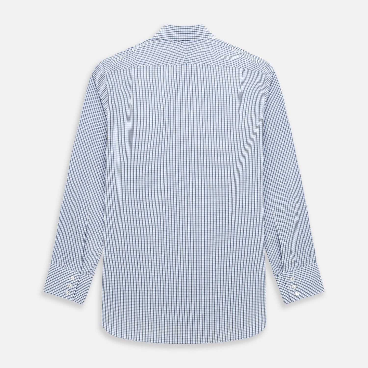 View 3 of product Sky Blue Micro Shadow Check Mayfair Shirt