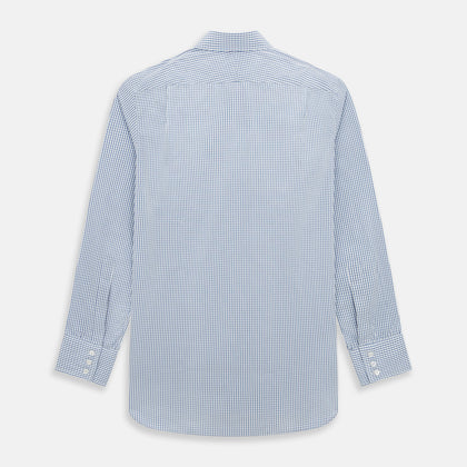 Sky Blue Micro Shadow Check Mayfair Shirt Image 2