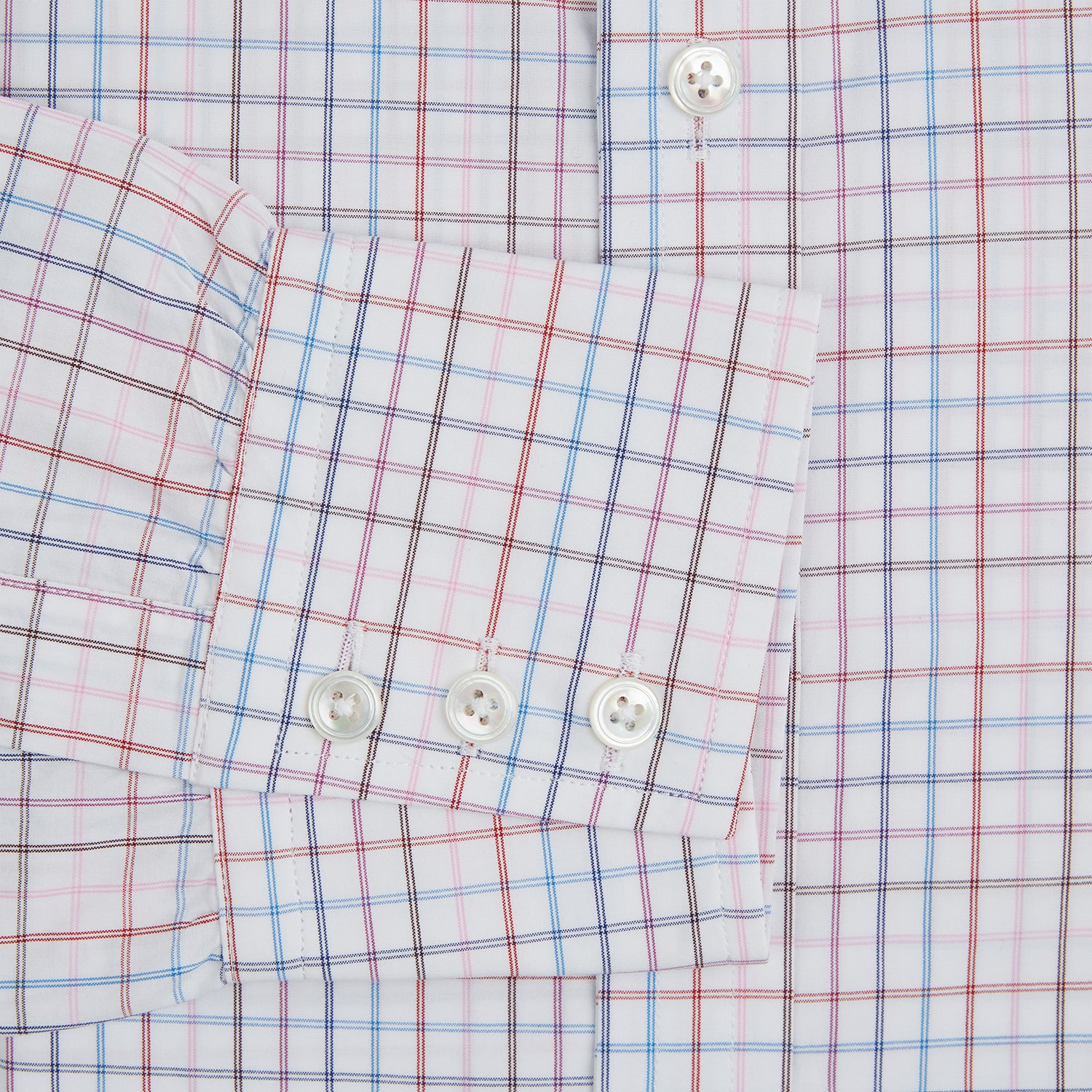 View 3 of product Pink Multi Double Grid Check Mayfair Shirt