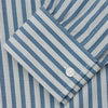 View 3 of product Pale Blue Multi Stripe Weekend Fit Wool Shirt with Derby Collar and 1 Button Cuffs