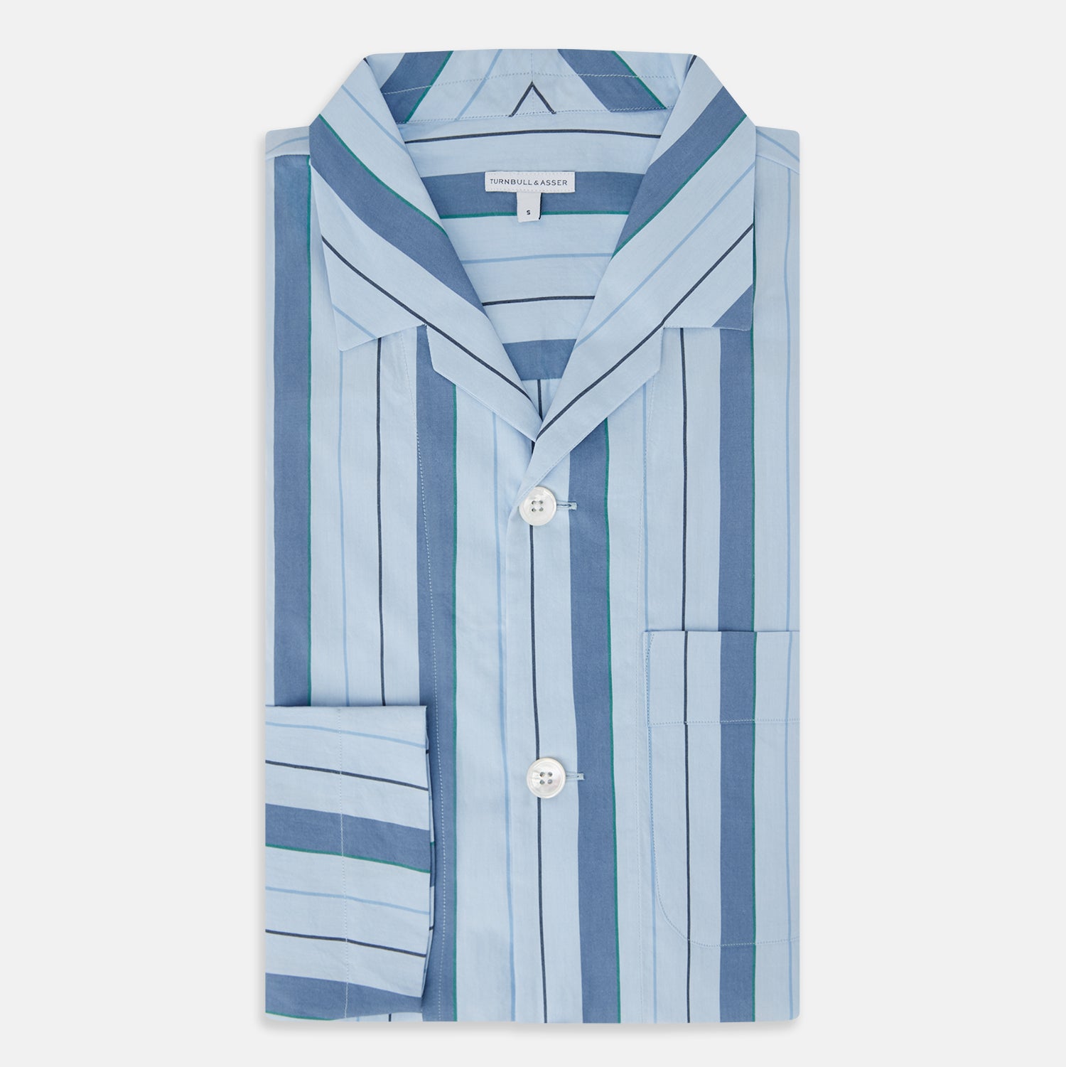 View 5 of product Blue Baiadera Stripe Pyjama Shirt