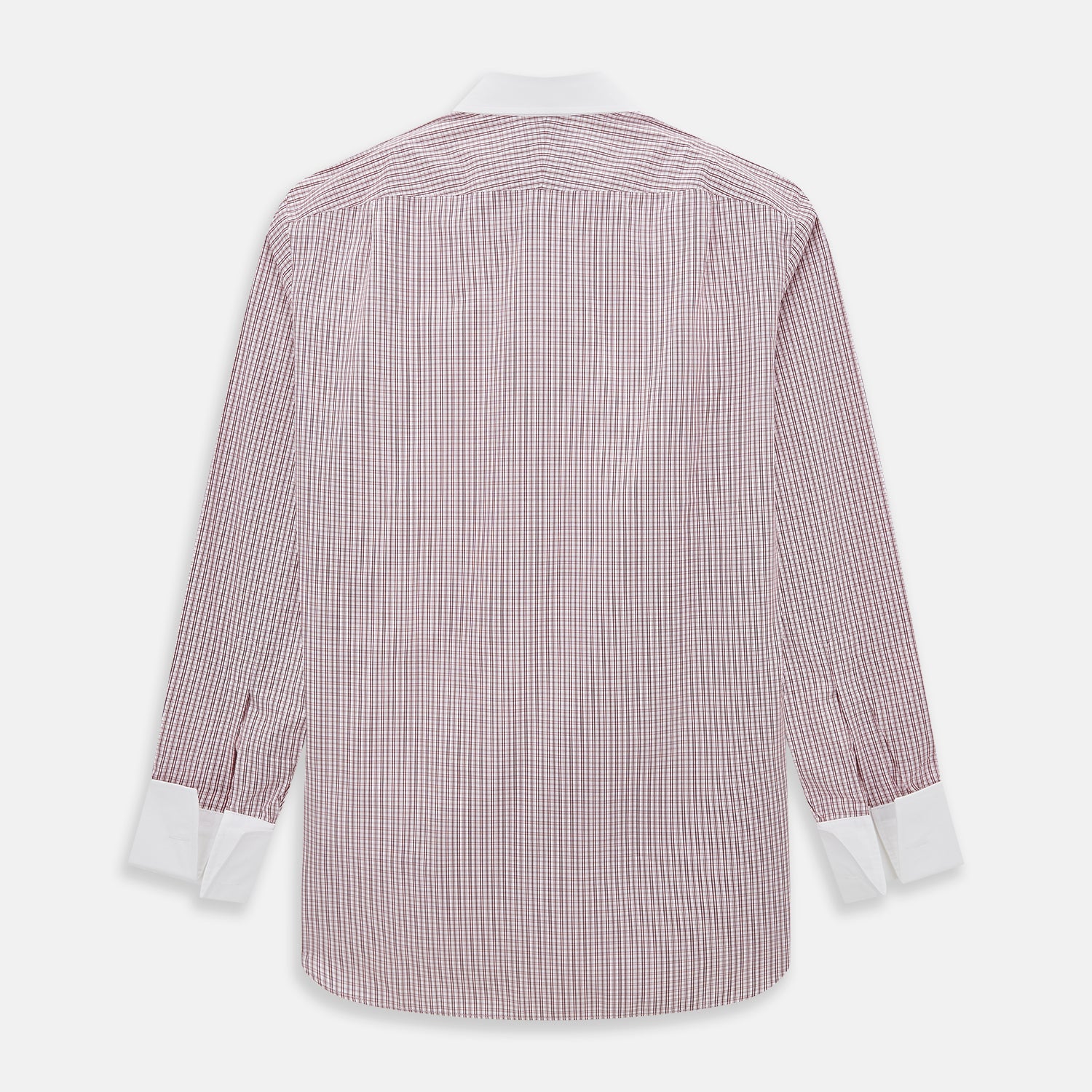 View 3 of product Red Micro Check Shirt with Contrast T&A Collar and Cuffs