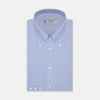 View 1 of product Light Blue Royal Oxford Cotton Shirt with Button-Down Collar and 3-Button Cuffs