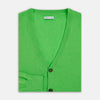 View 4 of product Lime Green Fine Merino V-Neck Cardigan