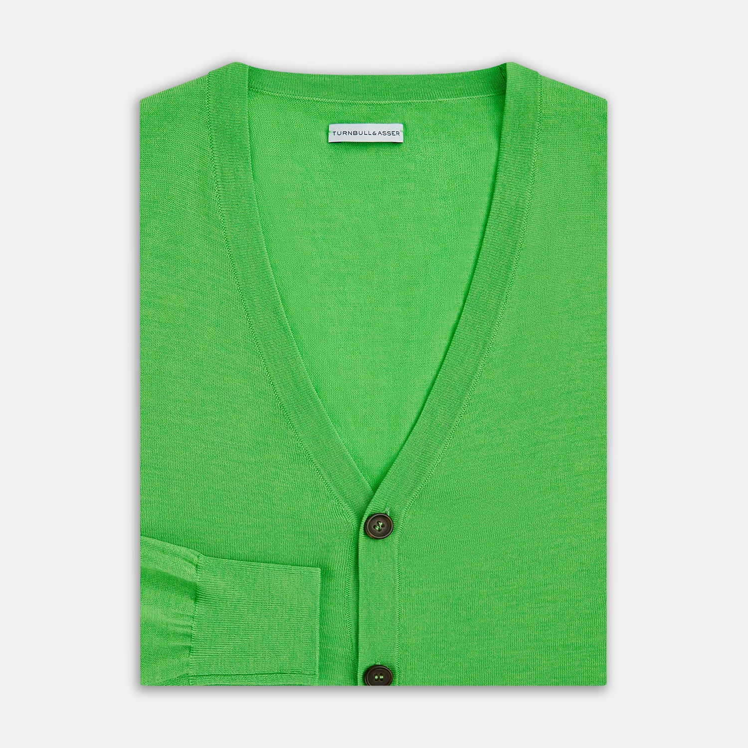 View 4 of product Lime Green Fine Merino V-Neck Cardigan