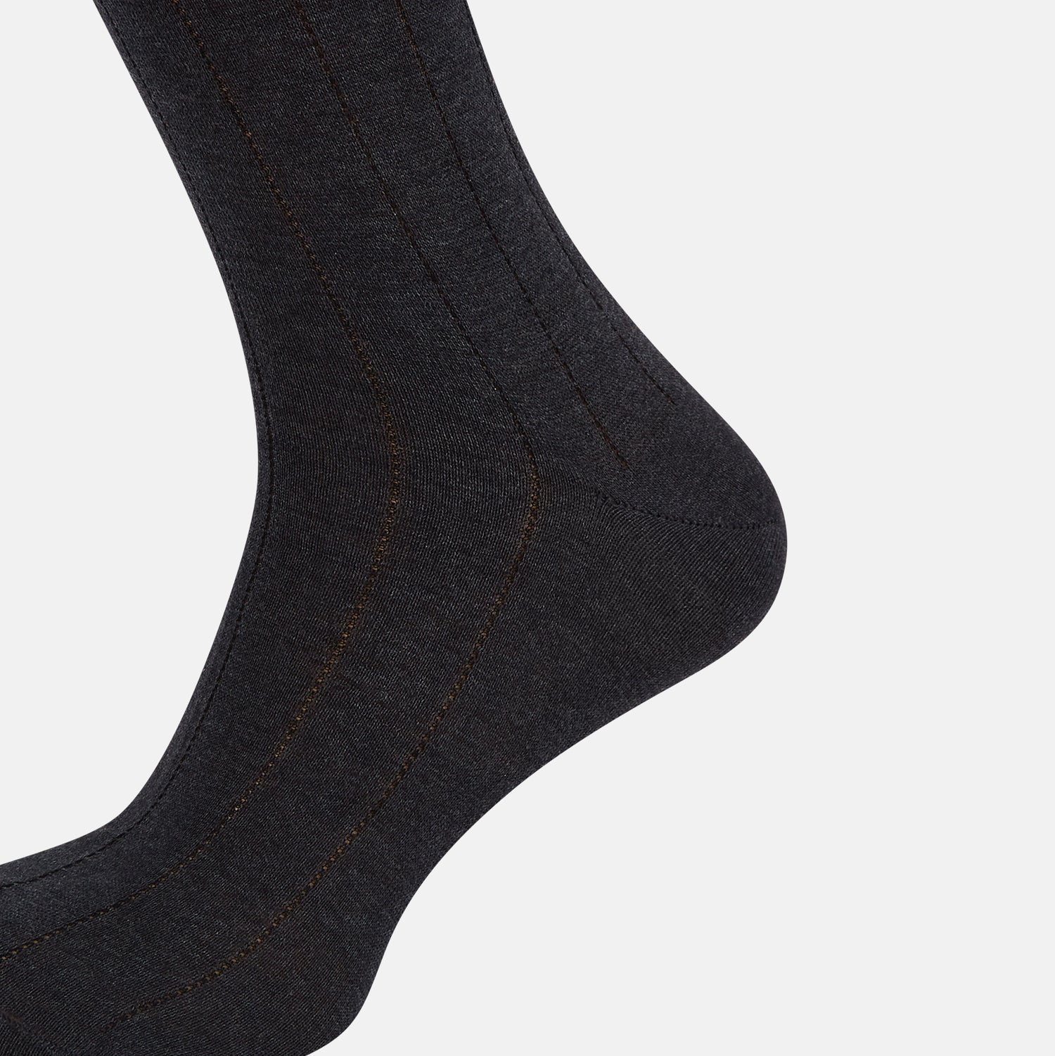 View 4 of product Charcoal/Brown Dash Striped Long Socks