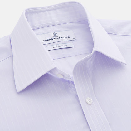 Soft Lilac Stripe Cotton Regular Fit Mayfair Shirt Image 1