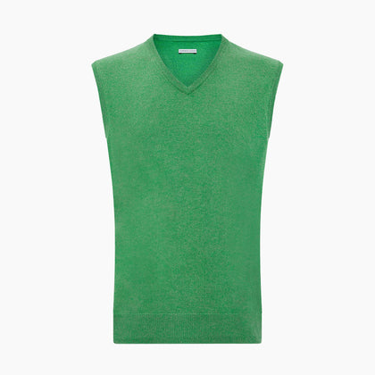 Fern Green Cashmere V-Neck Vest Image 3