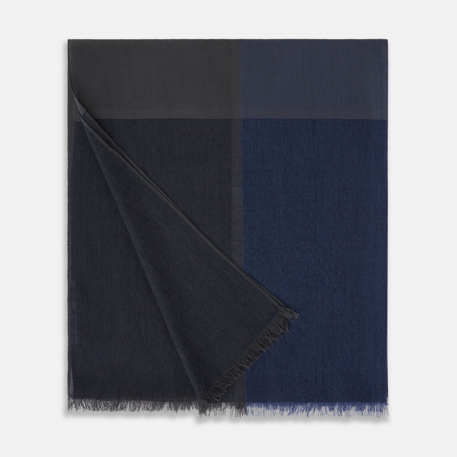 View 3 of product Charcoal and Navy Cashmere Scarf