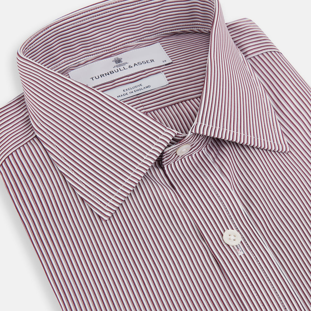 Burgundy Shadow Stripe Mayfair Shirt