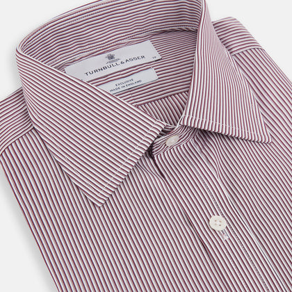 Burgundy Shadow Stripe Mayfair Shirt Image 1