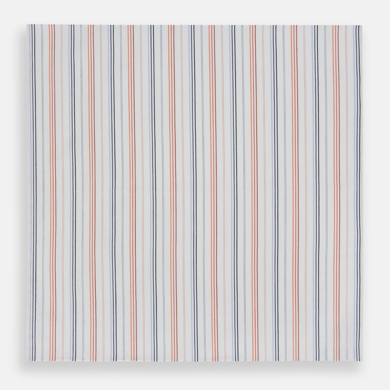 View 3 of product Hand Rolled Orange and Blue Multi Stripe Handkerchief