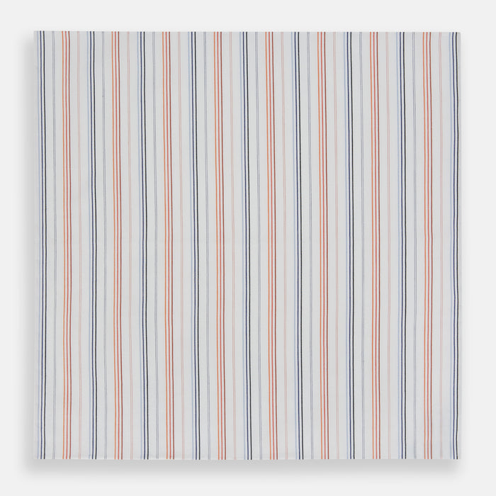 Hand Rolled Orange and Blue Multi Stripe Handkerchief Image 2
