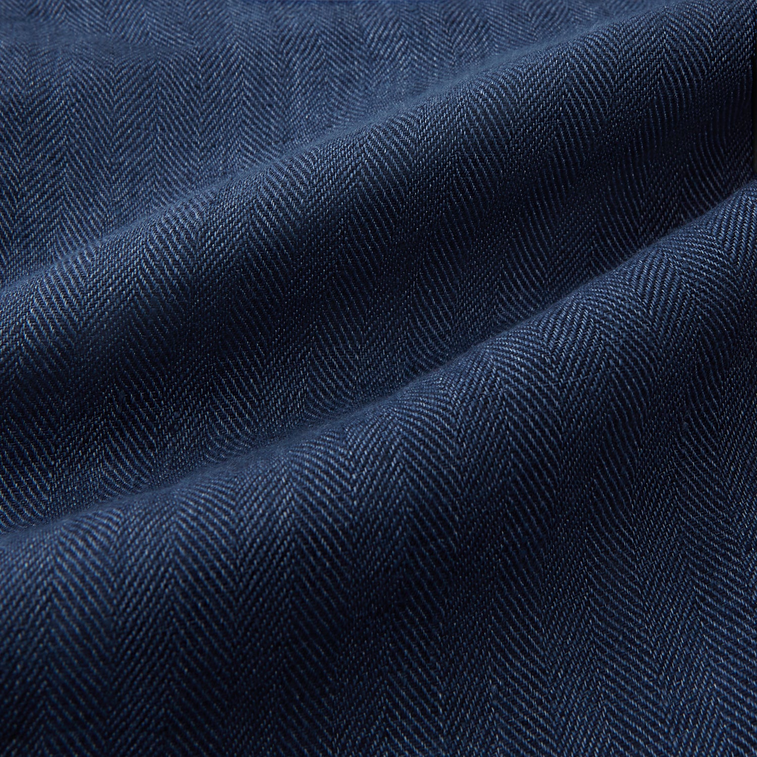 View 7 of product Denim Blue Linen Herringbone Miles Trousers