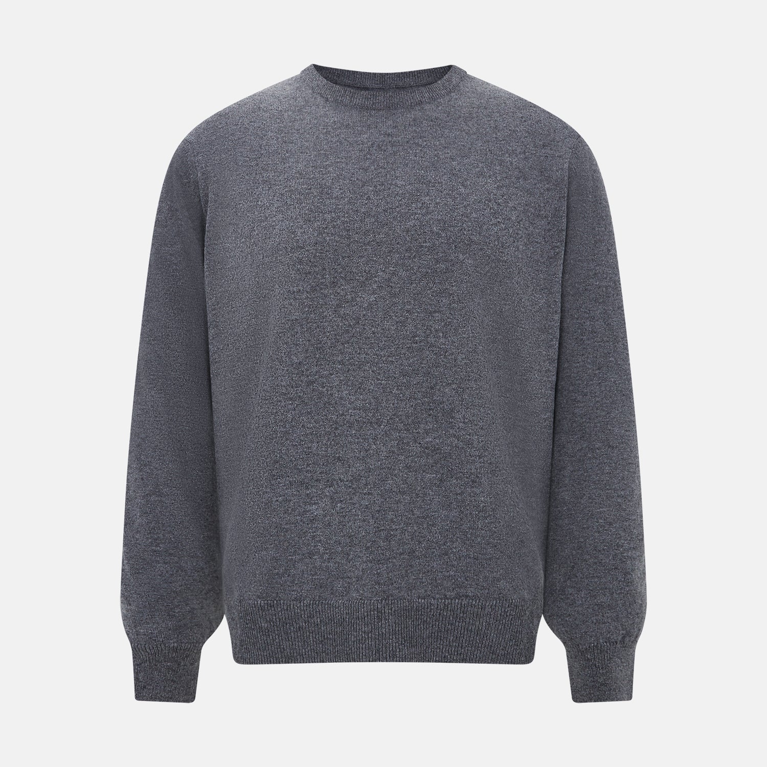 View 1 of product Melange Grey Crew Neck Cashmere Jumper