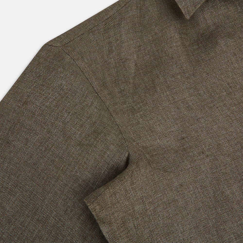 Olive Linen Windsor Shirt