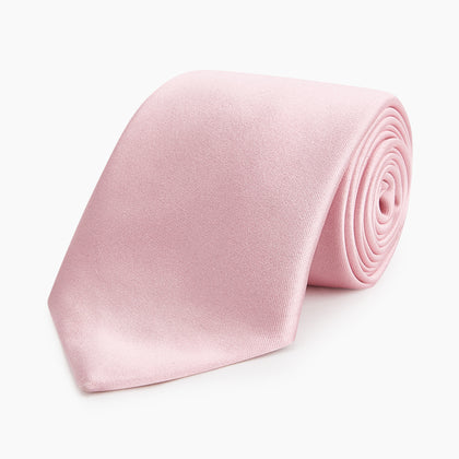 PINK PLAIN SATIN SILK TIE Image 4