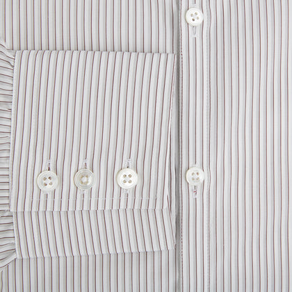 Coffee and Grey Shadow Pinstripe Westminster Shirt Image 3