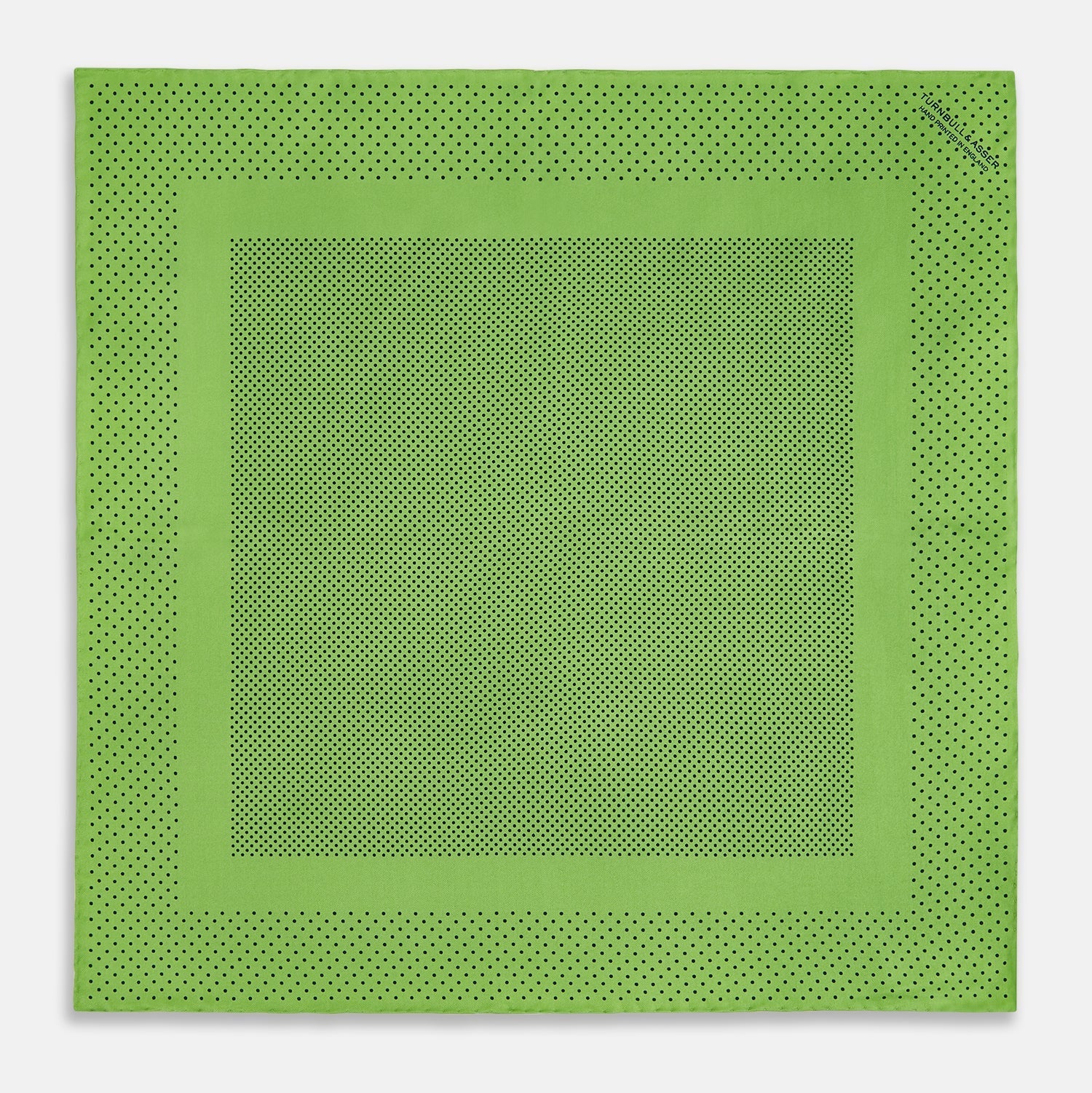 View 4 of product Kelly Green Dot Silk Pocket Square