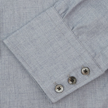 Grey Cashmere Blend Classic Shirt with T & A Collar Image 5