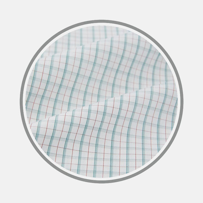 Turquoise and Red Multi Check Fabric