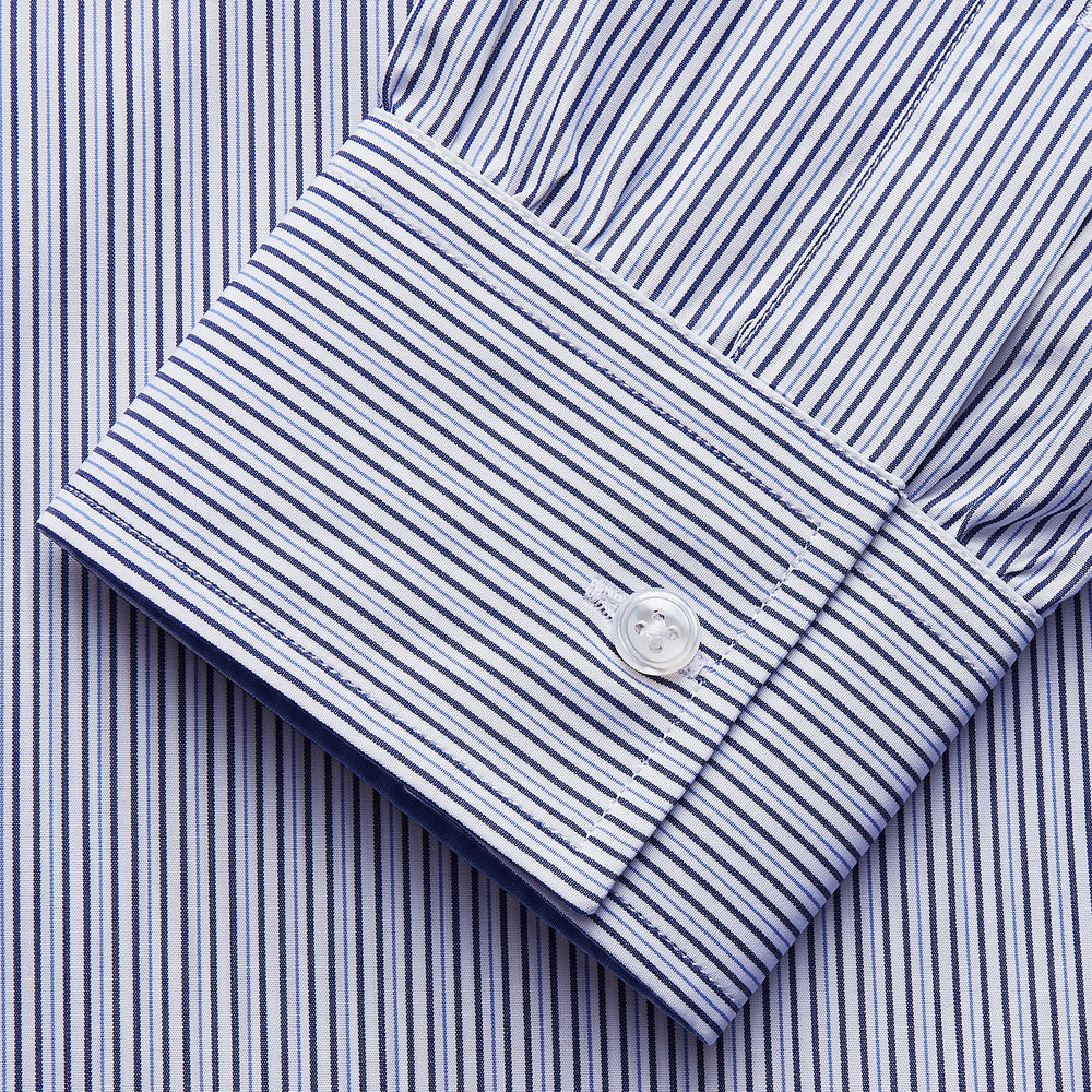 Blue Multi Stripe Cotton RE-PURPOSE Weekend Fit Finch Shirt