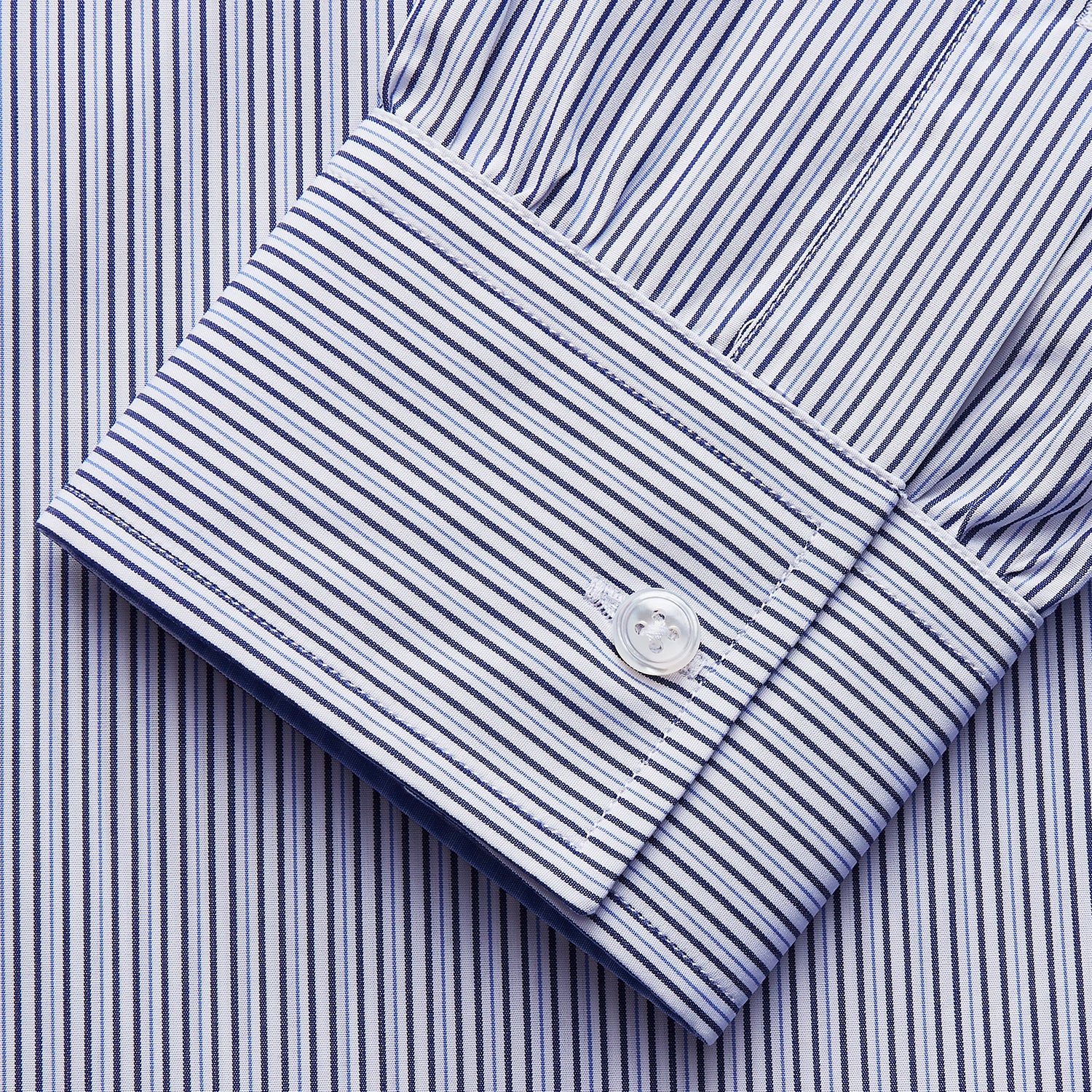 View 4 of product Blue Multi Stripe Cotton RE-PURPOSE Weekend Fit Finch Shirt