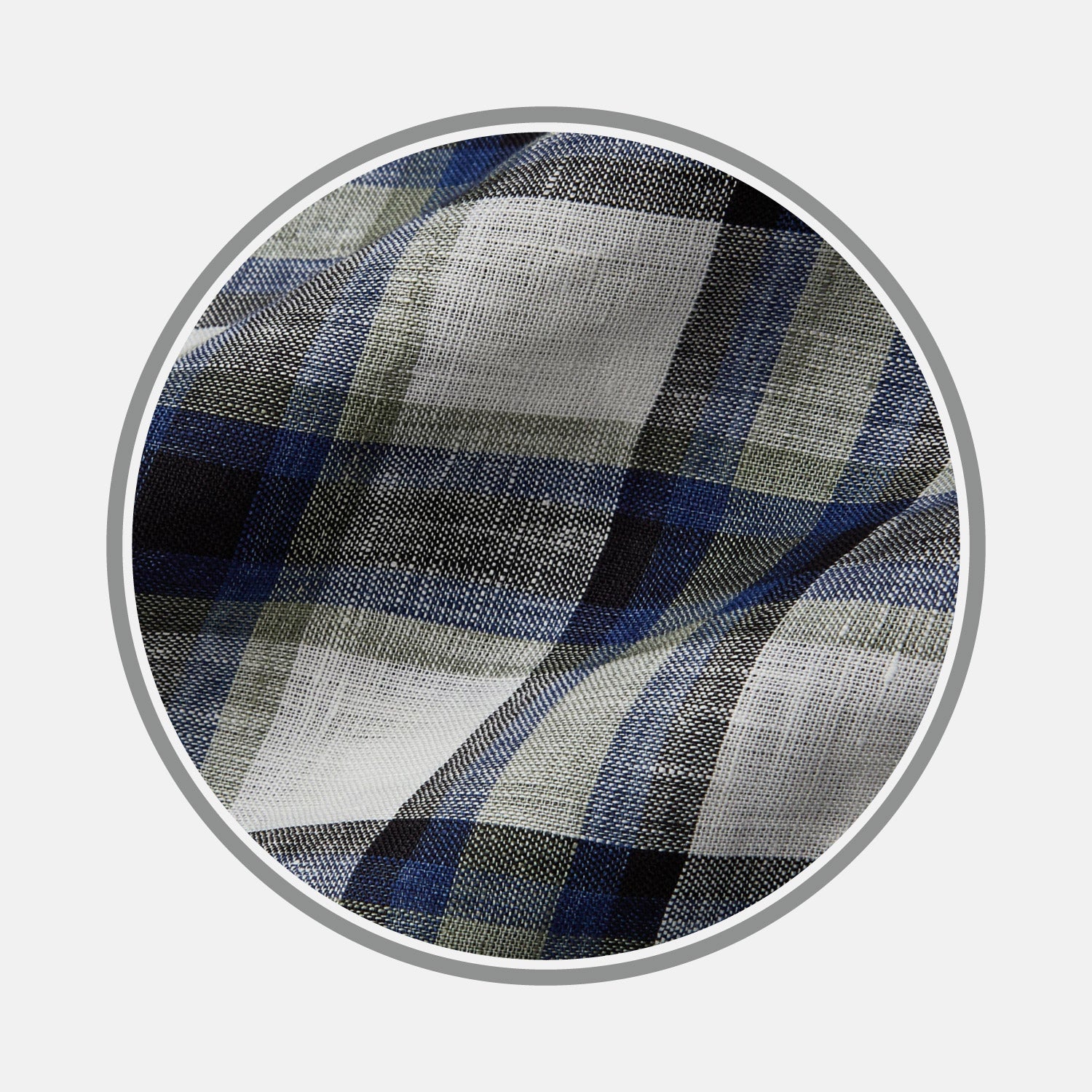 View 1 of product Green Multi Check Linen Fabric
