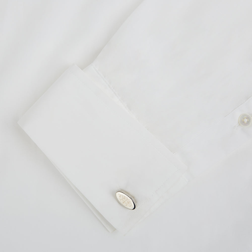 Silver Antique Floral Oval Cufflinks