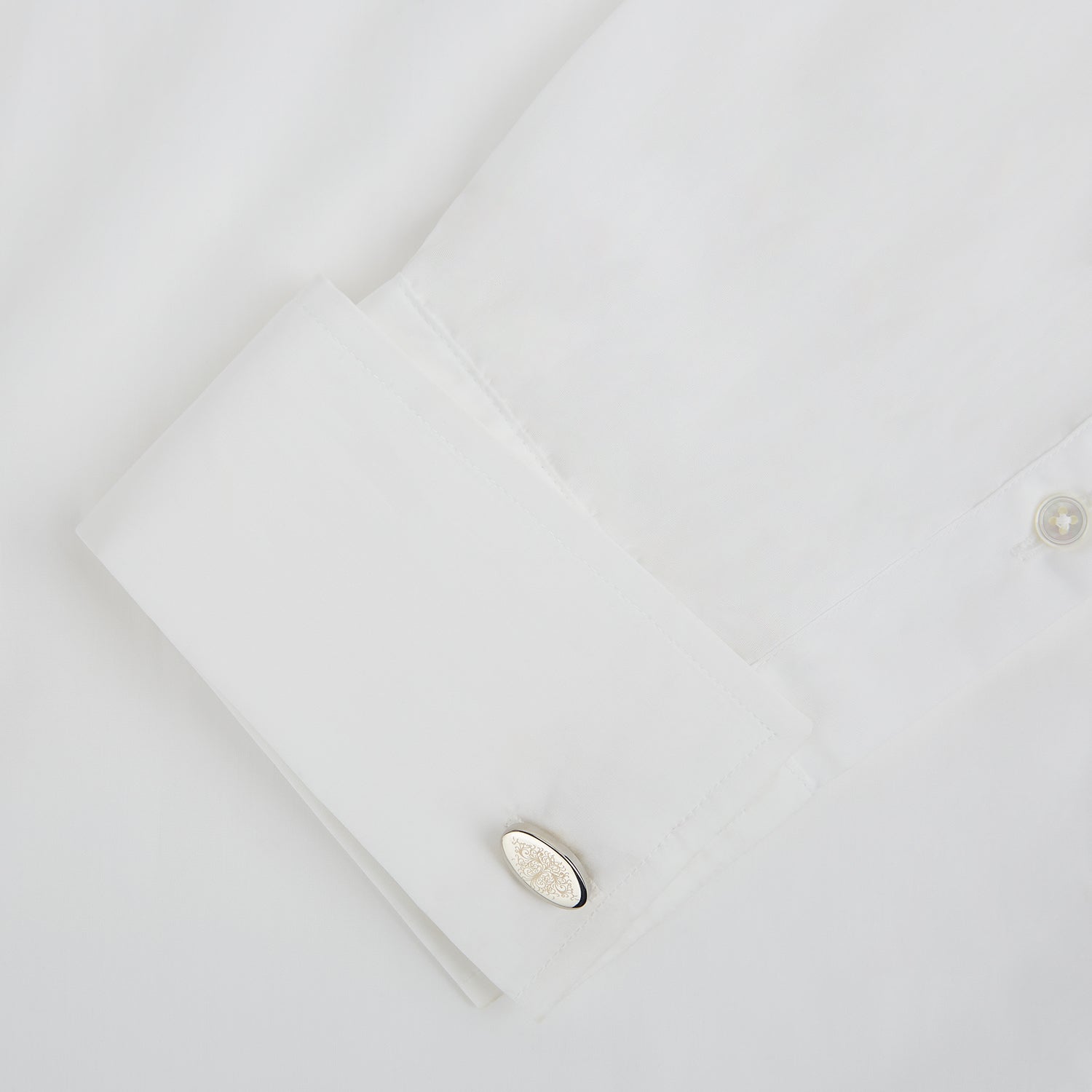 View 3 of product Silver Antique Floral Oval Cufflinks